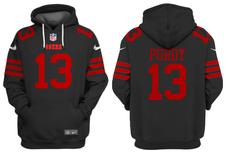San Francisco 49ers #13 Brock Purdy Black Alternate Pullover Hoodie - Zenithce