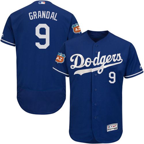 Dodgers #9 Yasmani Grandal Blue Flexbase Authentic Collection Stitched Jersey - Zenithce