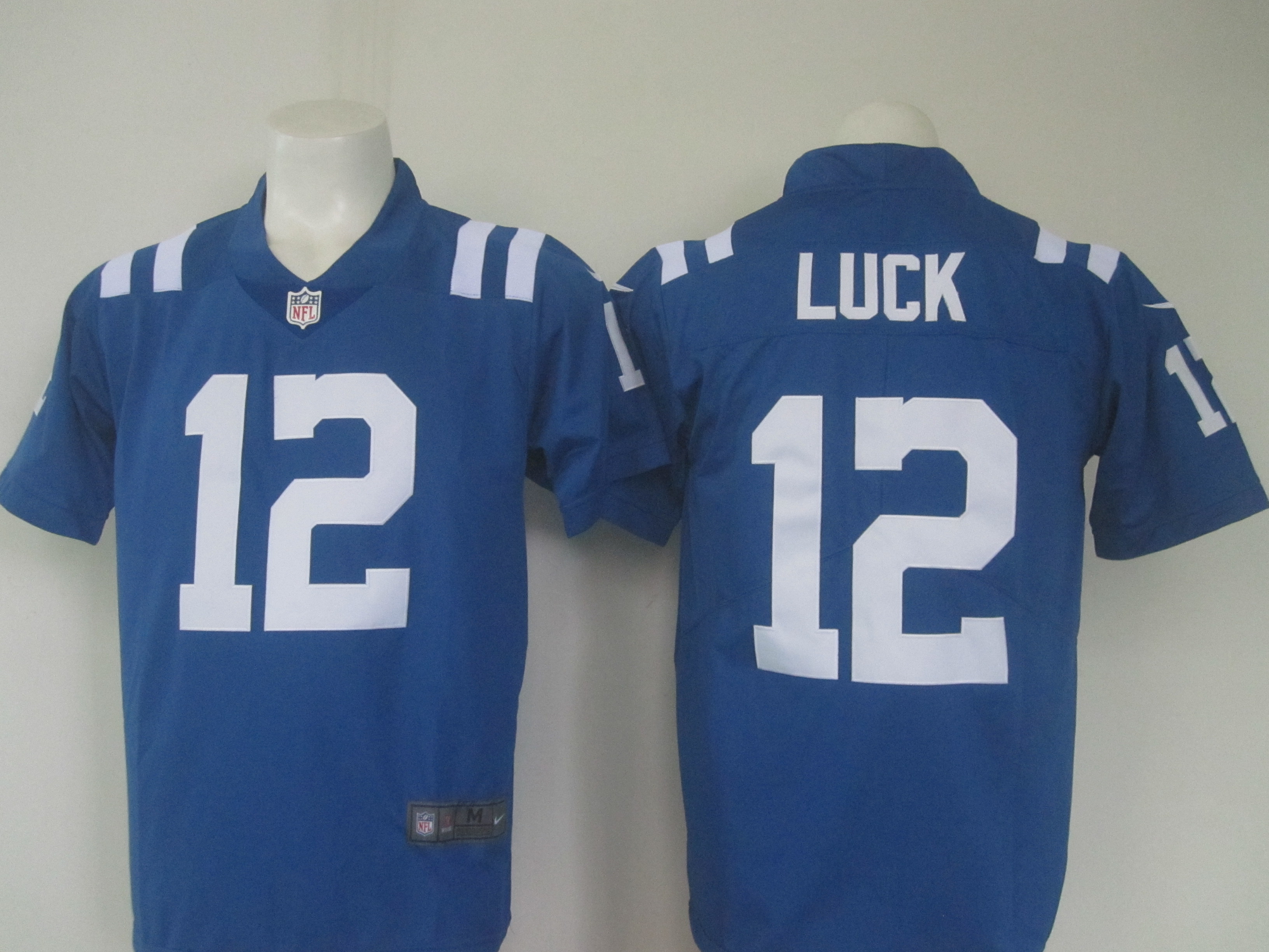 Colts #12 Andrew Luck Blue Limited Rush Stitched Nike Jersey - Zenithce