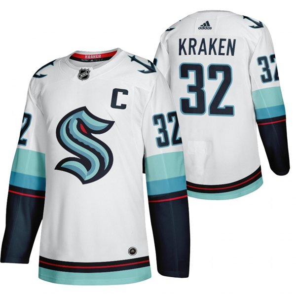 Seattle Kraken Primary Logo #32 White Stitched Jersey - Zenithce