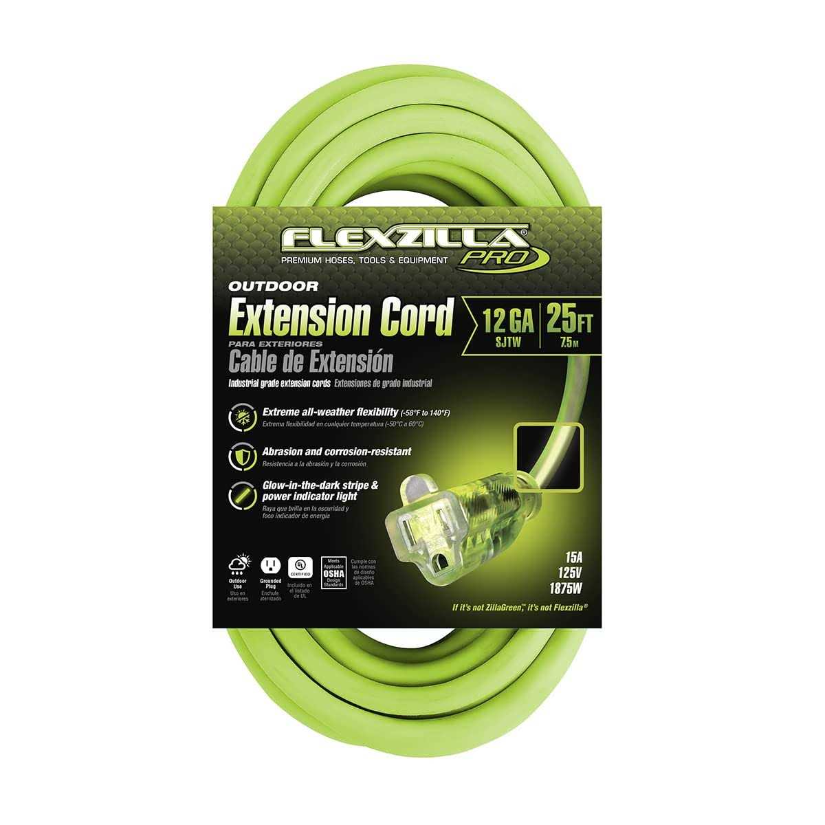 Flexzilla Pro Extension Cord 14/3 AWG SJTW FZ512730 - Zenithce