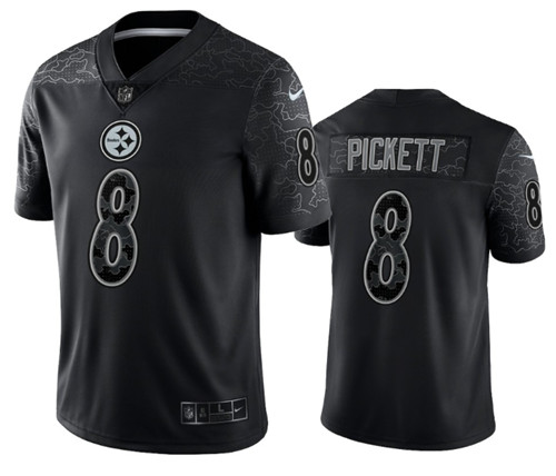 Pittsburgh Steelers #8 Kenny Pickett Black Reflective Limited Stitched Jersey - Zenithce