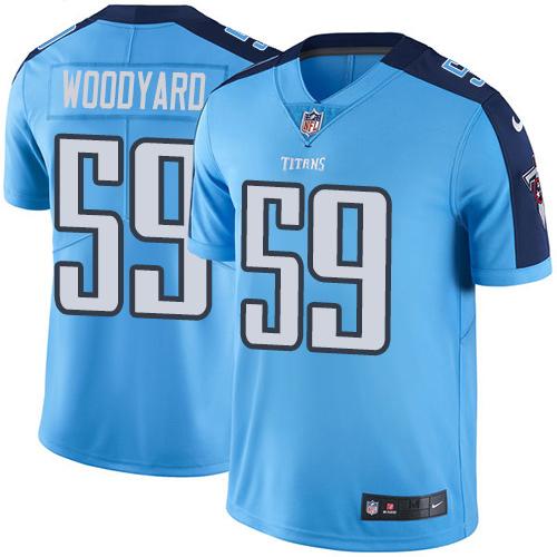 Titans #59 Wesley Woodyard Light Blue Stitched Limited Rush Nike Jersey - Zenithce