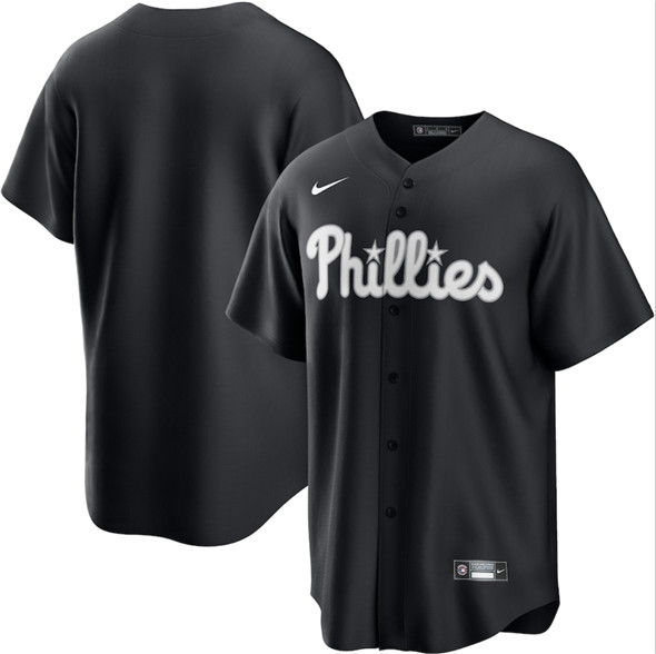 Philadelphia Phillies Blank Black Lights Out Limited Stitched Jersey - Zenithce