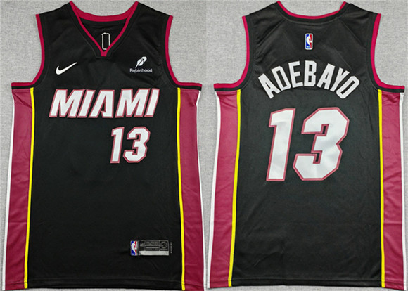 Miami Heat #13 Bam Adebayo Black Icon Edition Stitched Jersey - Zenithce
