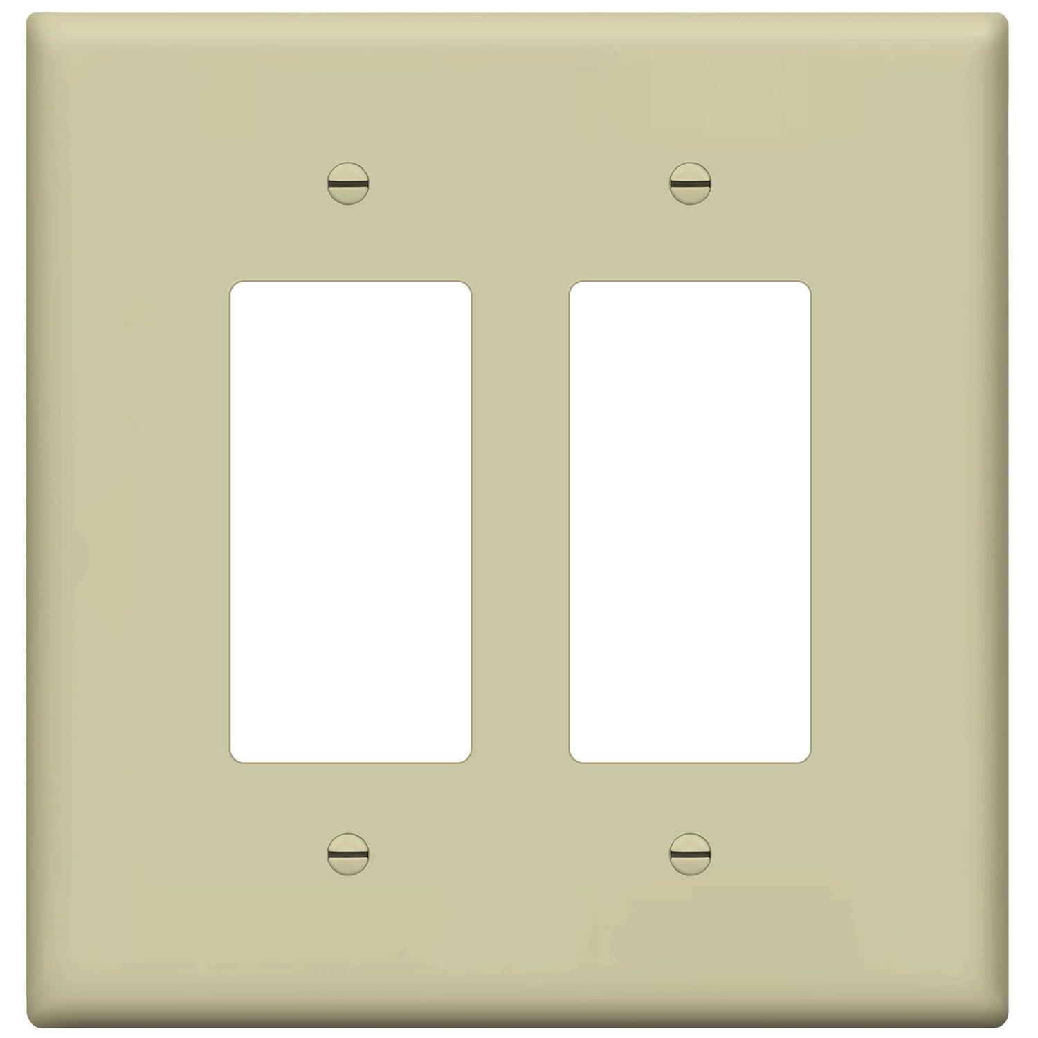Enerlites Double Decorator Switch Cover Two Gang Outlet Wall Plate 8832 - Zenithce