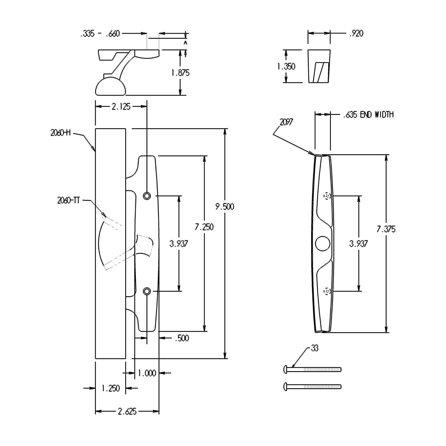 FPL #3-45-S Sliding Glass Door Replacement Mortise Lock with Adapter Plate - Zenithce