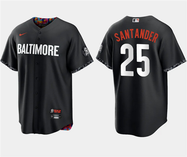 Baltimore Orioles #25 Anthony Santander Black 2023 City Connect Cool Base Stitched Jersey - Zenithce
