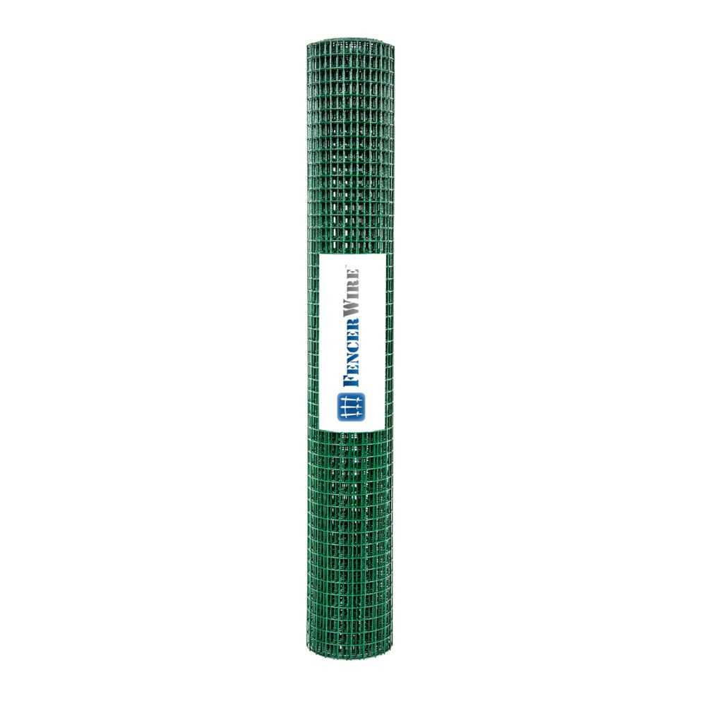 Fencer Wire 16 Gauge Green Vinyl Coated Welded Wire Mesh Size 2 inch x 3 inch - Zenithce