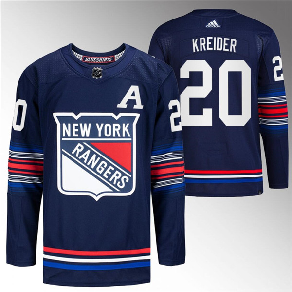 New York Rangers #20 Chris Kreider Navy Stitched Jersey - Zenithce