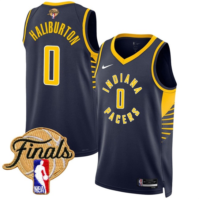 Indiana Pacers #0 Tyrese Haliburton Navy 2025 Finals Icon Edition Stitched Jersey - Zenithce