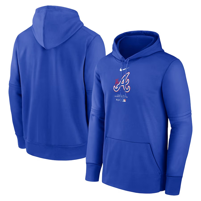 Atlanta Braves Blue City Connect Collection Practice Performance Pullover Hoodie - Zenithce