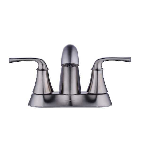 Glacier Bay Vazon 4 in. Centerset Double Handle High-Arc Bathroom Faucet 1006 - Zenithce