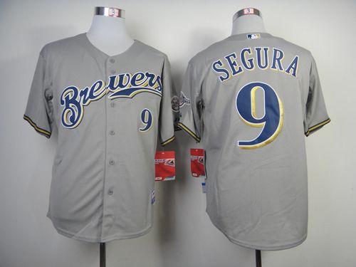 Brewers #9 Jean Segura Grey Cool Base Stitched Jersey - Zenithce