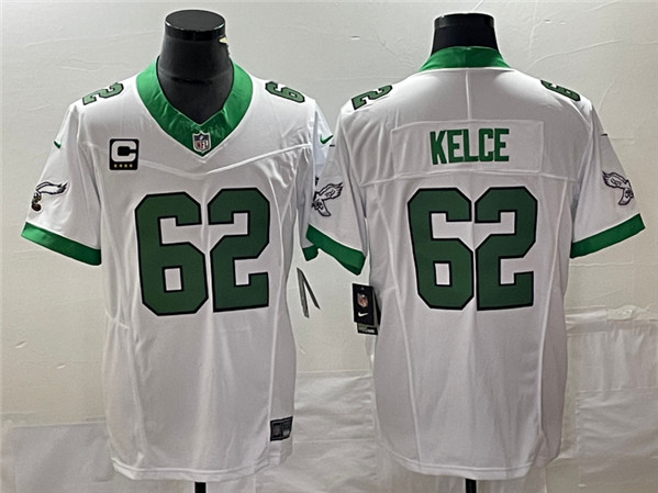 Philadelphia Eagles #62 Jason Kelce White 2023 F.U.S.E. With C Patch Vapor Untouchable Stitched Jersey - Zenithce