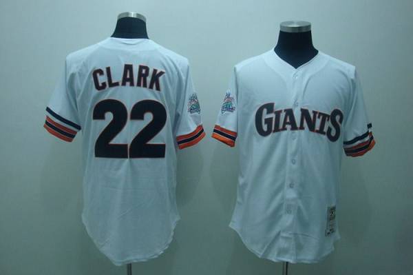 Mitchell And Ness Giants #22 Will Clark Stitched White Throwback Jersey - Zenithce