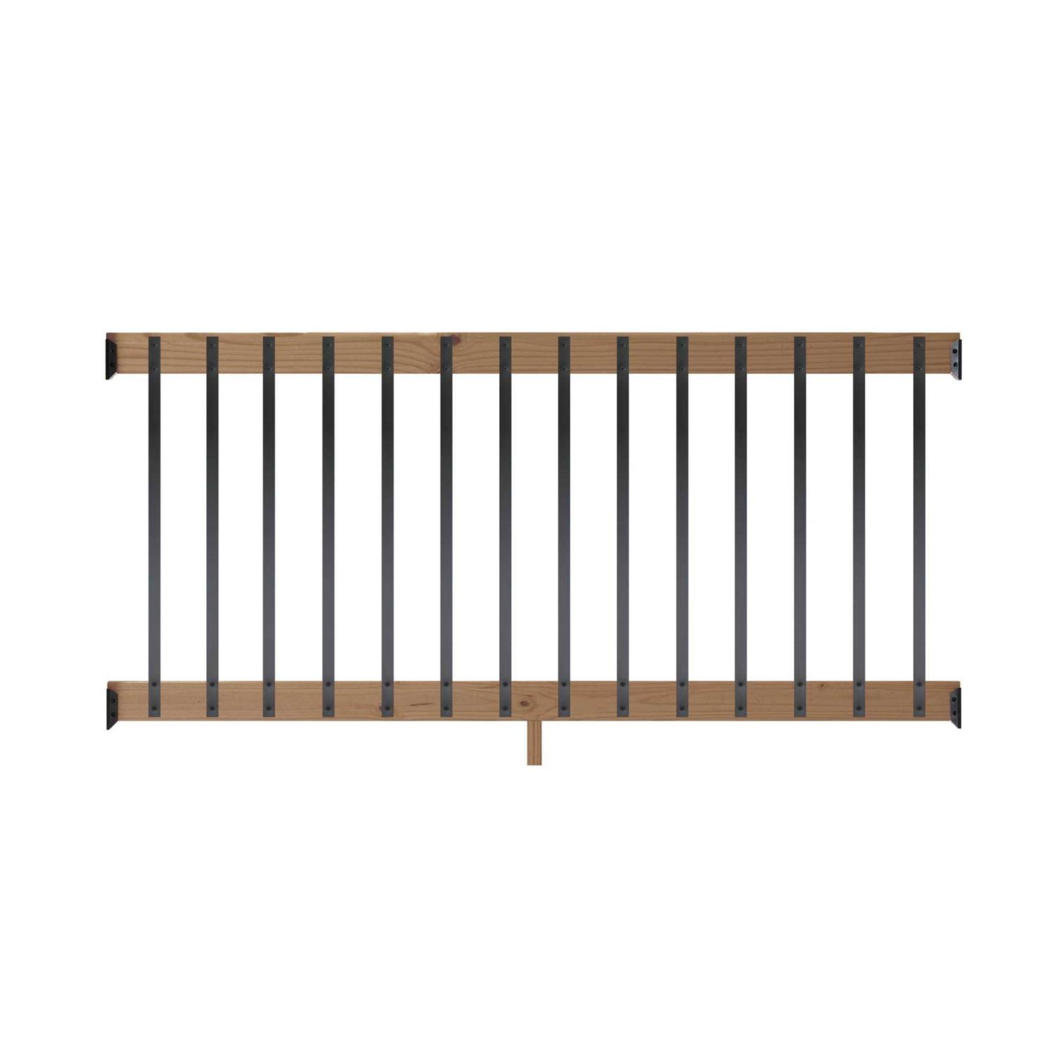 ProWood 6 ft Wood Railing Kit with Flat Aluminum Balusters - Zenithce