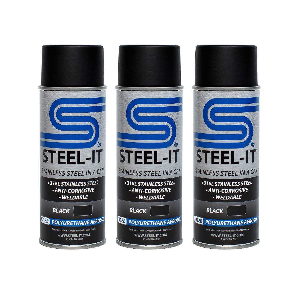 Steel-It Black Polyurethane 14oz Can - Zenithce
