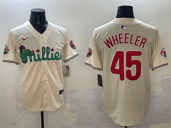 Philadelphia Phillies #45 Zack Wheeler Cream Phanatic Limited Stitched Jersey - Zenithce