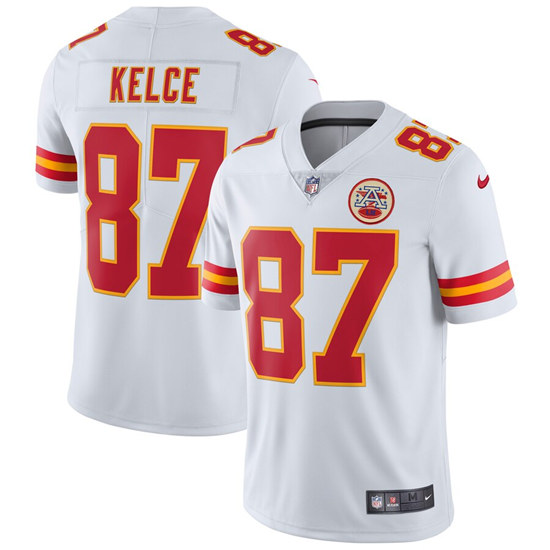 Kansas City Chiefs #87 Travis Kelce Nike White Vapor Untouchable Limited Stitched Jersey - Zenithce