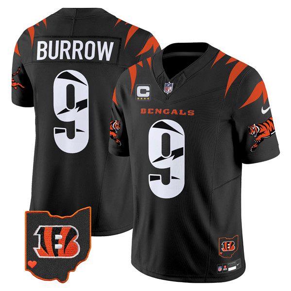 Cincinnati Bengals #9 Joe Burrow Black F.U.S.E. With 4-Star C Patch Special Vapor Untouchable Limited Stitched Jersey - Zenithce