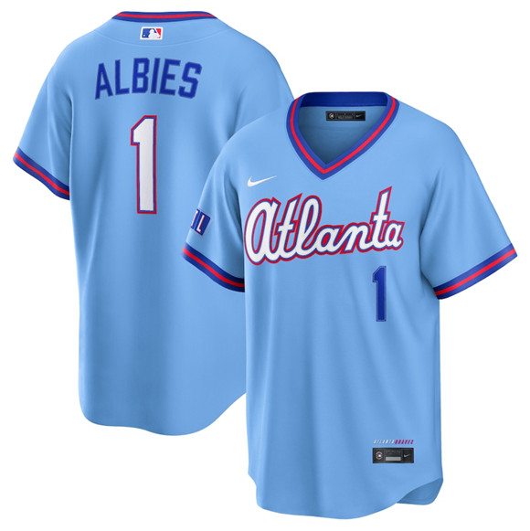 Atlanta Braves #1 Ozzie Albies Powder Blue 2026 City Connect Stadium Stitched Jersey - Zenithce