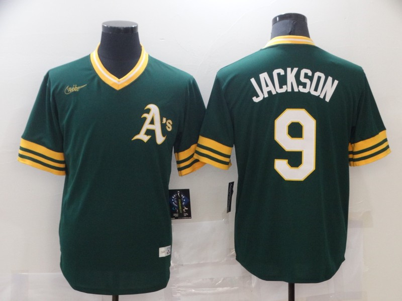 Oakland Athletics #9 Reggie Jackson Stitched Green Jersey - Zenithce