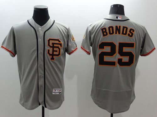 Giants #25 Barry Bonds Grey Flexbase Authentic Collection Road 2 Stitched Jersey - Zenithce