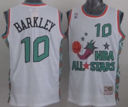 1996 All-Star #10 Charles Barkley White Swingman Throwback Jersey - Zenithce