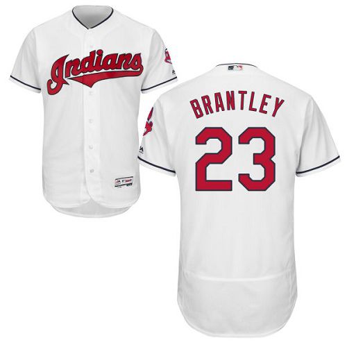 Indians #23 Michael Brantley White Flexbase Authentic Collection Stitched Jersey - Zenithce