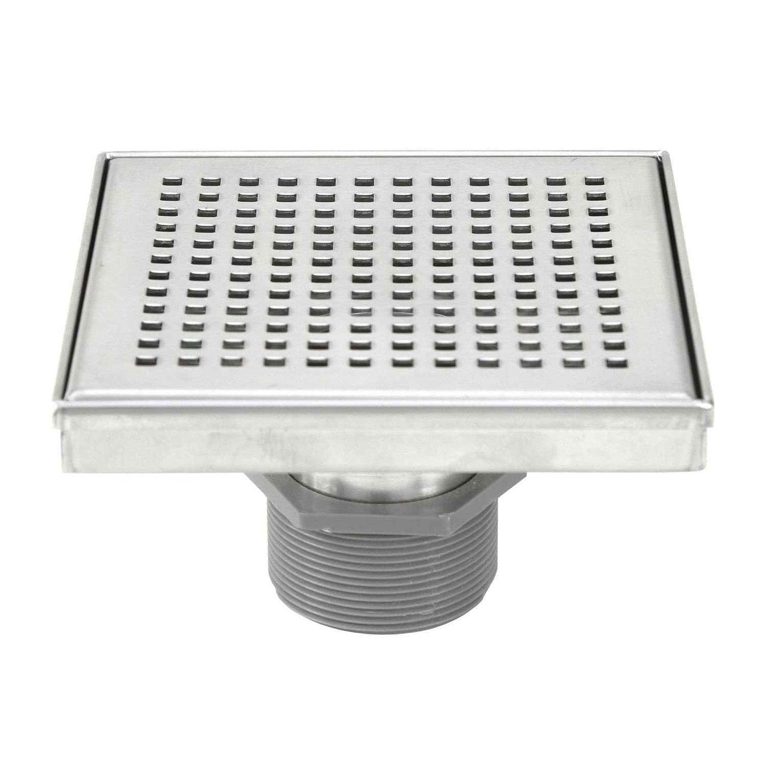 eModernDecor 2-in Stainless Steel Square Stainless Steel Shower Drain - Zenithce