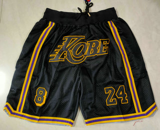 Los Angeles Lakers #8 #24 Kobe Bryant Black Just Don Swingman Throwback Shorts - Zenithce