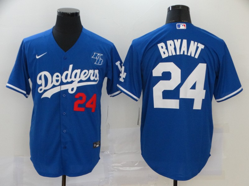 Los Angeles Dodgers #24 Kobe Bryant Blue 2020 KB Patch Cool Base Stitched Jersey - Zenithce
