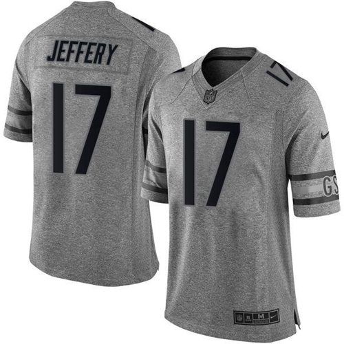 Bears #17 Alshon Jeffery Gray Stitched Limited Gridiron Gray Nike Jersey - Zenithce