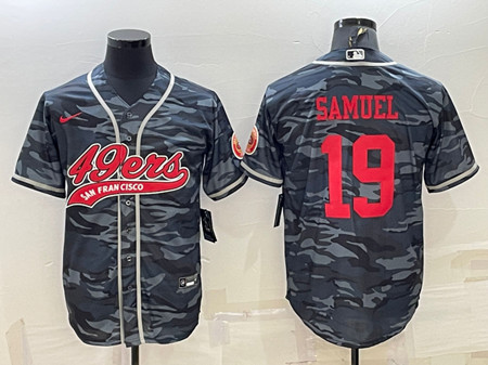 San Francisco 49ers #19 Deebo Samuel Gray Red Camo With Patch Cool Base Stitched Baseball Jersey - Zenithce