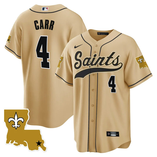 New Orleans Saints #4 Derek Carr Gold 1987 Legacy Cool Base Stitched Jersey - Zenithce
