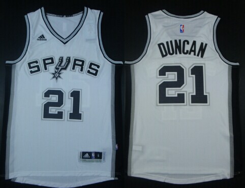 San Antonio Spurs #21 Tim Duncan Revolution 30 Swingman 2014 New White Jersey - Zenithce