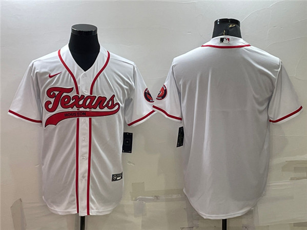 Houston Texans Blank White With Patch Cool Base Stitched Baseball Jersey - Zenithce