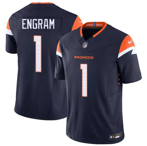Denver Broncos #1 Evan Engram Navy F.U.S.E. Vapor Limited Stitched Jersey - Zenithce