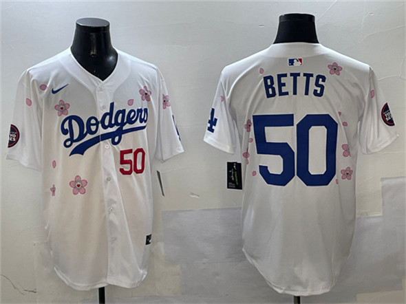 Los Angeles Dodgers #50 Mookie Betts White 2025 Tokyo Series Limited Stitched Jersey - Zenithce