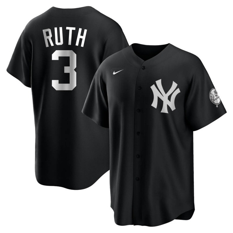 New York Yankees #3 Babe Ruth Black Cool Base Stitched Jersey - Zenithce