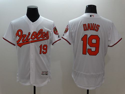 Orioles #19 Chris Davis White Flexbase Authentic Collection Stitched Jersey - Zenithce
