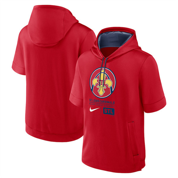 St. Louis Cardinals Red City Connect Short Sleeve Pullover Hoodie - Zenithce