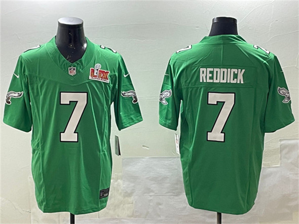 Philadelphia Eagles #7 Haason Reddick Green 2025 Super Bowl LIX Patch F.U.S.E. Throwback Vapor Untouchable Limited Stitched Jersey - Zenithce