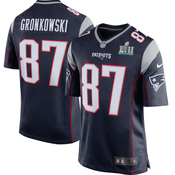 New England Patriots Rob Gronkowski Navy Super Bowl LII Bound Game Jersey - Zenithce