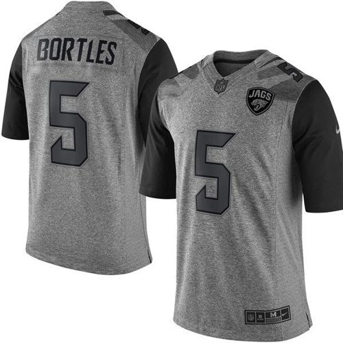 Jaguars #5 Blake Bortles Gray Stitched Limited Gridiron Gray Nike Jersey - Zenithce