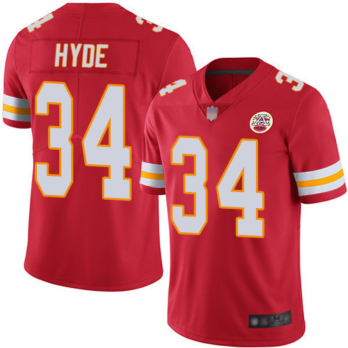 Chiefs #34 Carlos Hyde Red Vapor Untouchable Limited Stitched Jersey - Zenithce