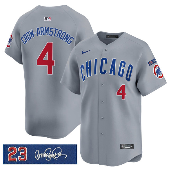 Chicago Cubs #4 Pete Crow-Armstrong Gray 'Ryne Sandberg Tribute' Vapor Limited V3 Stitched Jersey - Zenithce