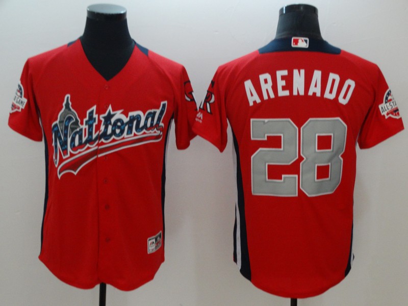 National League #28 Nolan Arenado Red 2018 All-Star Game Home Run Derby Jersey - Zenithce