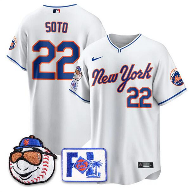 New York Mets #22 Juan Soto White 2025 Spring Training Stitched Jersey - Zenithce